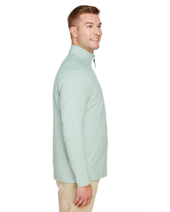 no-logo Devon & Jones CrownLux Performance Clubhouse Micro-Stripe Quarter-Zip-Men's Layering-Devon&Jones-Thread Logic