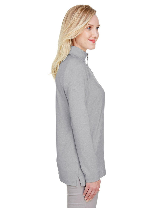no-logo Devon & Jones CrownLux Performance Ladies Clubhouse Micro-Stripe Quarter-Zip-Ladies Layering-Devon&Jones-Thread Logic