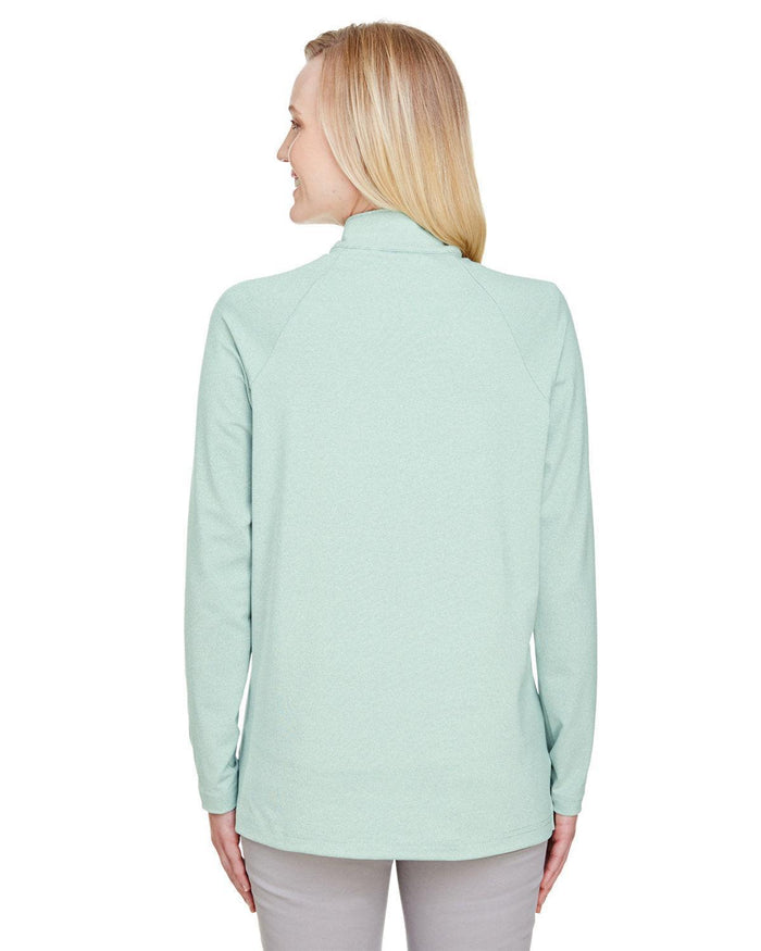 no-logo Devon & Jones CrownLux Performance Ladies Clubhouse Micro-Stripe Quarter-Zip-Ladies Layering-Devon&Jones-Thread Logic