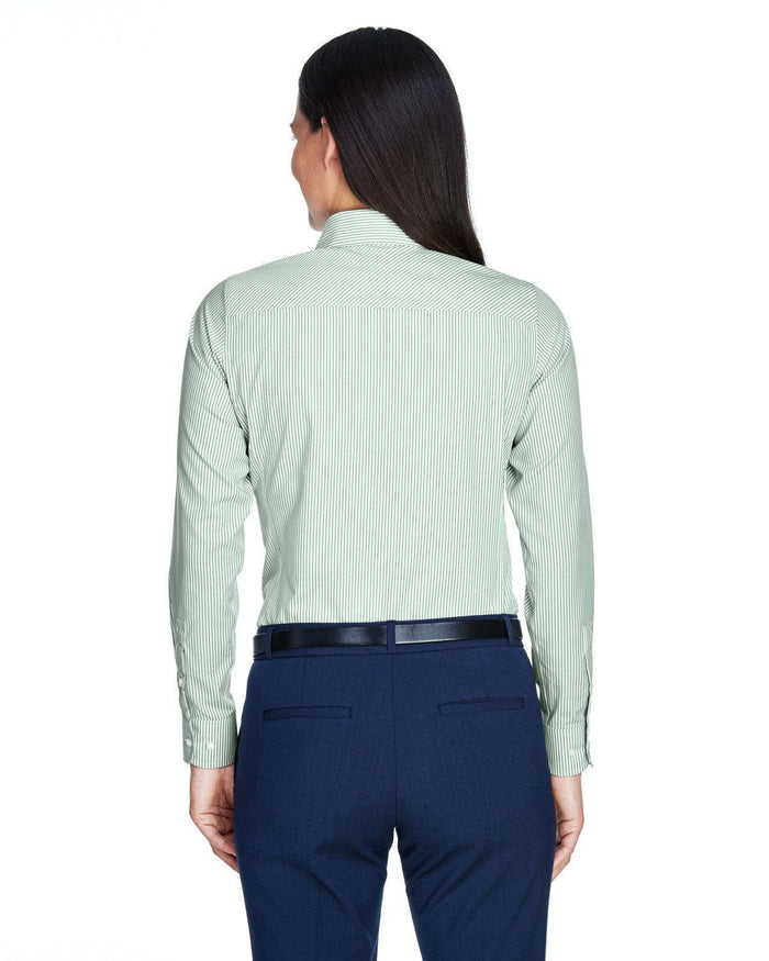 no-logo Devon & Jones Ladies Crown Woven Banker Stripe-Ladies Dress Shirts-Devon&Jones-Thread Logic
