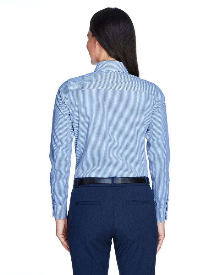 no-logo Devon & Jones Ladies Crown Woven Banker Stripe-Ladies Dress Shirts-Devon&Jones-Thread Logic