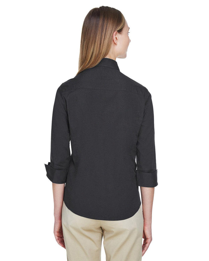 no-logo Devon & Jones Ladies Perfect Fit 3/4-Sleeve Stretch Poplin Blouse-Ladies Dress Shirts-Devon&Jones-Thread Logic