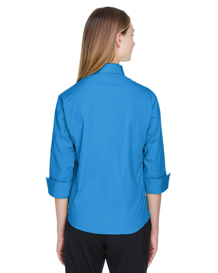 no-logo Devon & Jones Ladies Perfect Fit 3/4-Sleeve Stretch Poplin Blouse-Ladies Dress Shirts-Devon&Jones-Thread Logic