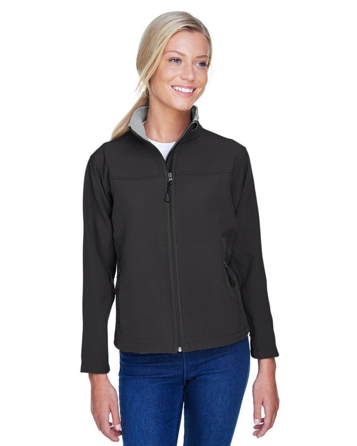Devon & Jones Ladies Soft Shell Jacket-Ladies Jackets-Devon&Jones-Black-S-Thread Logic