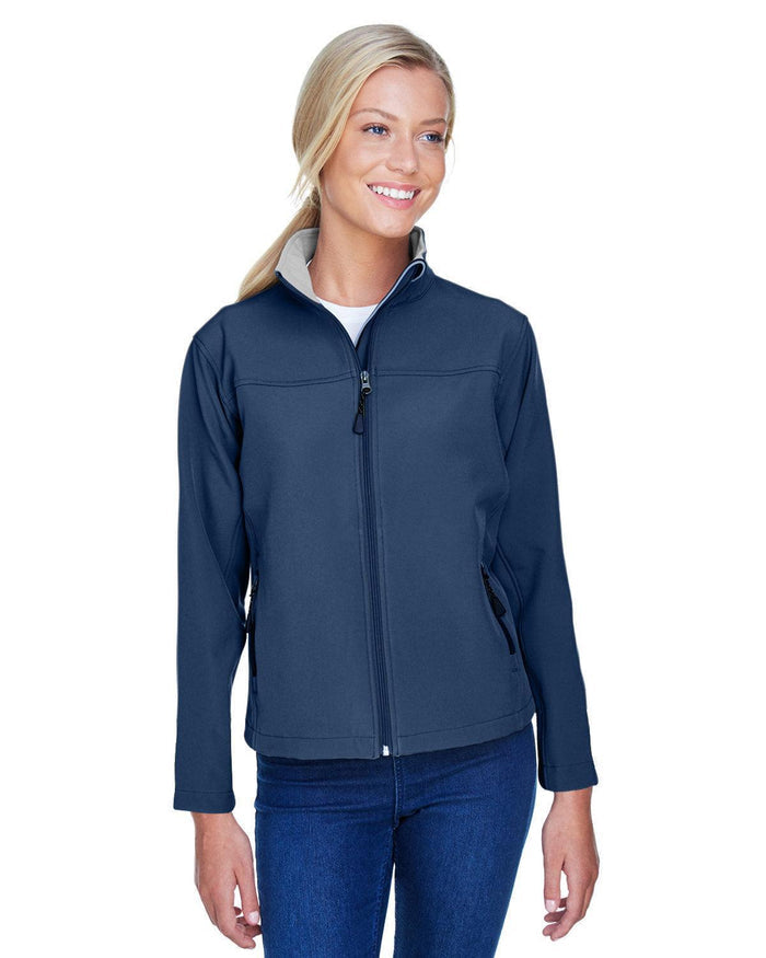 Devon & Jones Ladies Soft Shell Jacket-Ladies Jackets-Devon&Jones-Navy-S-Thread Logic