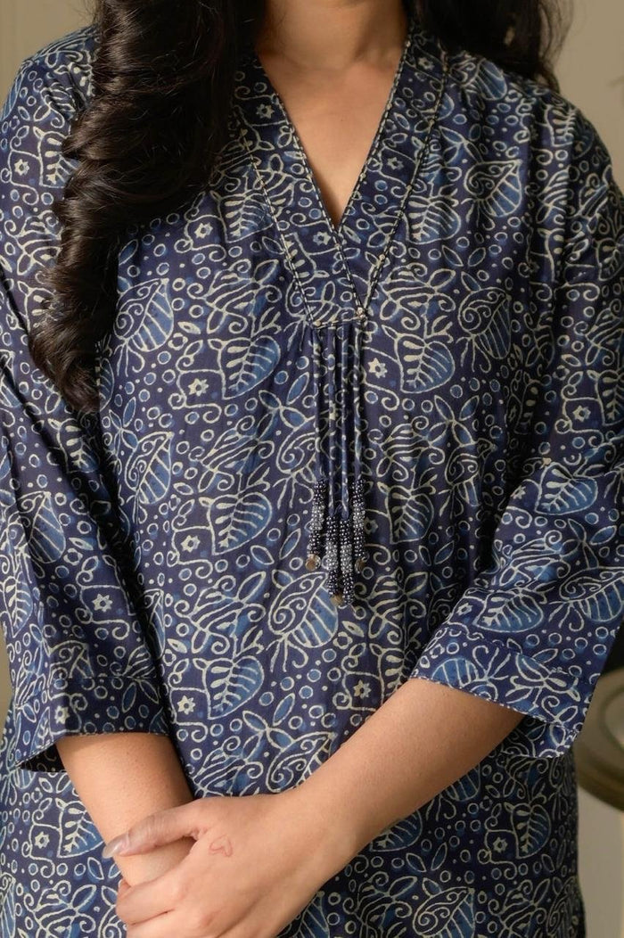 Disha Everyday Cotton Set- Indigo Leaves