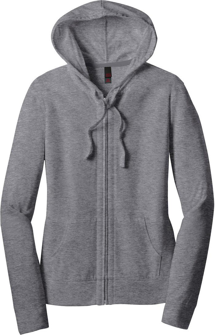 District Ladies Fitted Jersey Full-Zip Hoodie