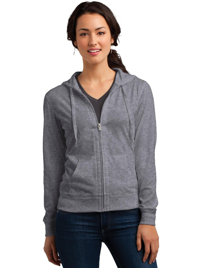 no-logo District Ladies Fitted Jersey Full-Zip Hoodie-Regular-District-Thread Logic