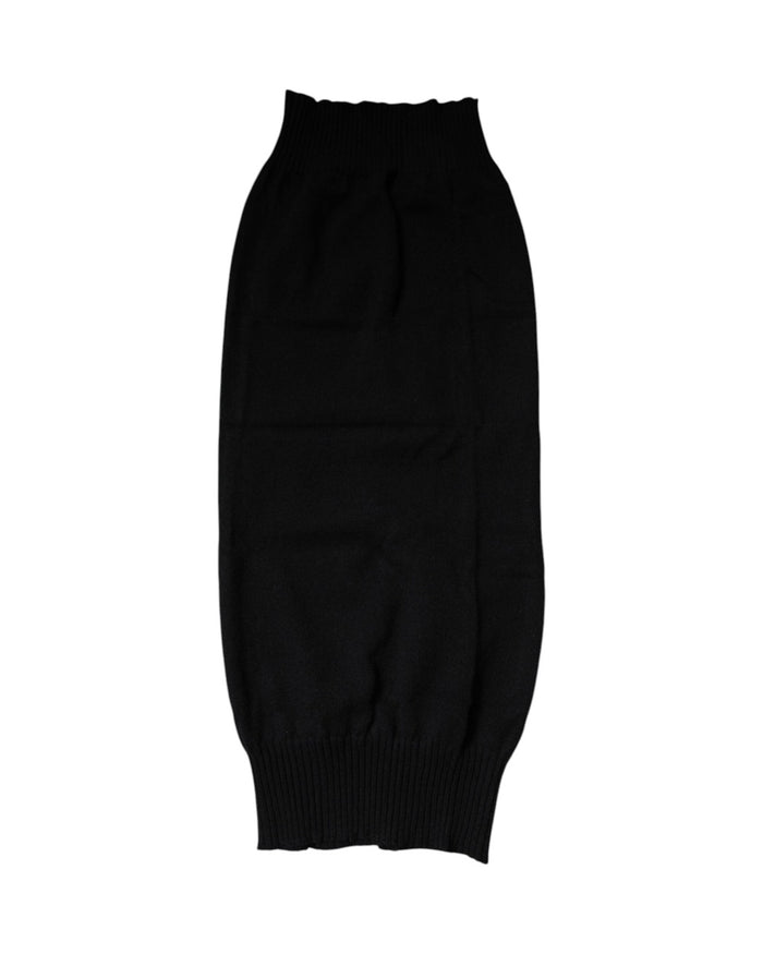 Dolce & Gabbana Black Cashmere Knitted Neck Warmer Foulard Scarf