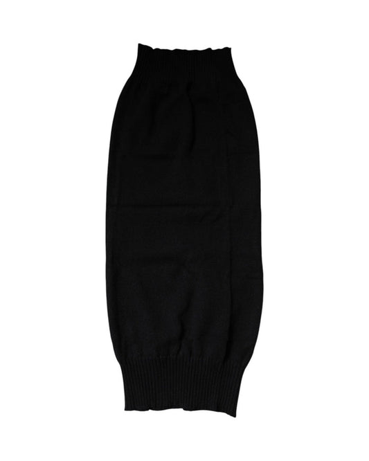 Dolce & Gabbana Black Cashmere Knitted Neck Warmer Foulard Scarf