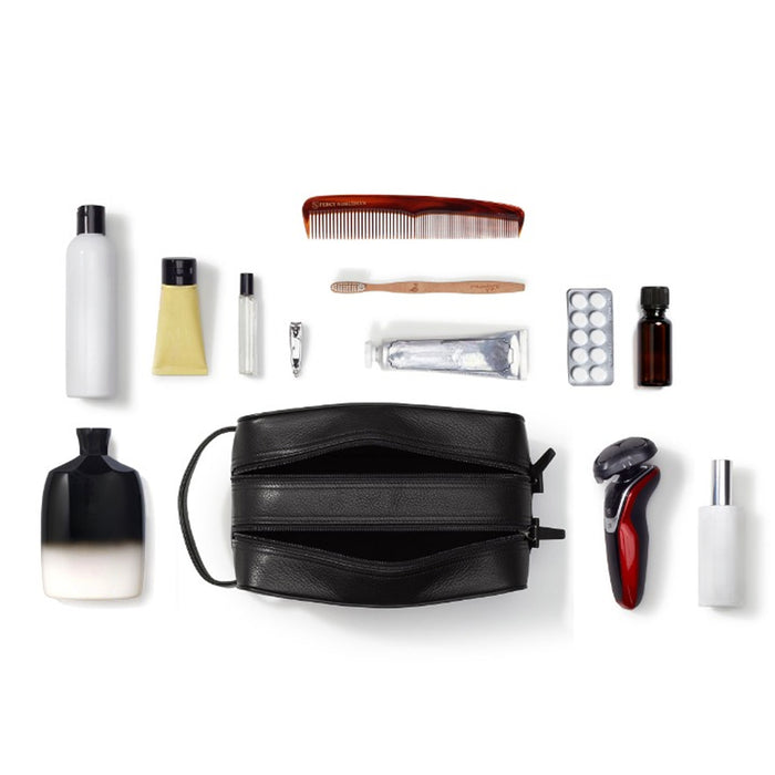 Double Zip Toiletry Bag Ebony