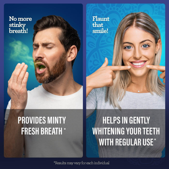 Advertisement showing a man with bad breath and a woman with a bright smile, highlighting product benefits. #size_20-fl-oz