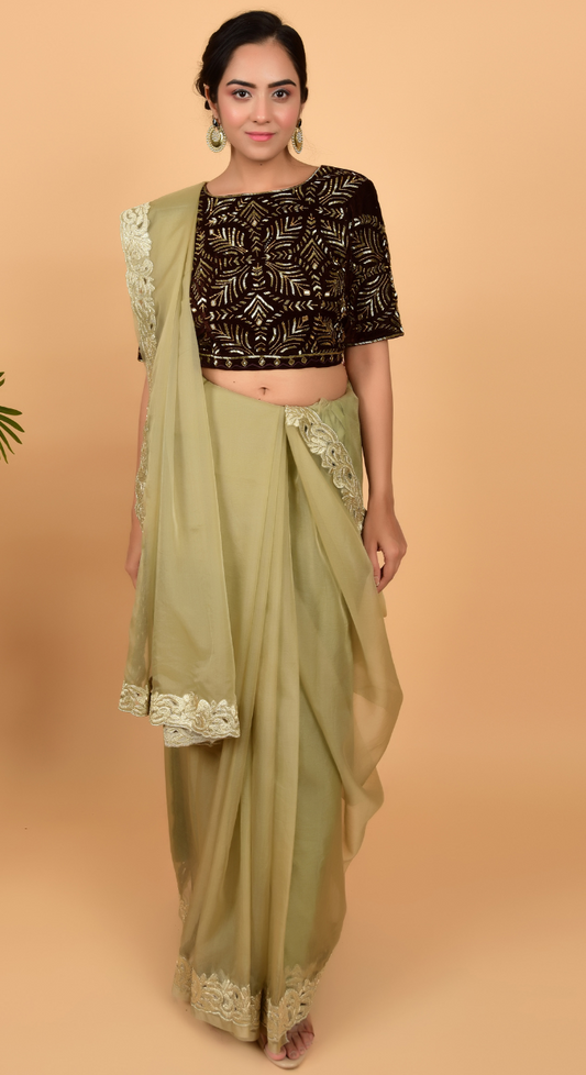 Elegant Cut Work Saree