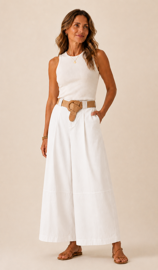 Erica Belted Culottes White