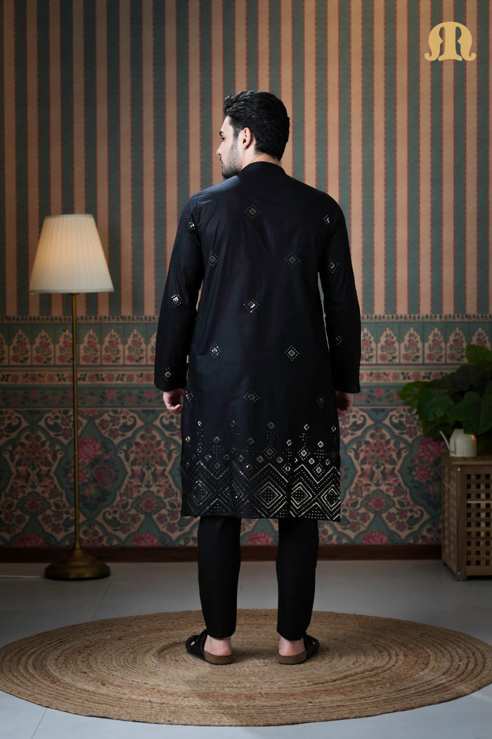 Eski Cotton Kurta Black for Men