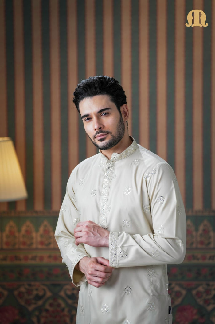 Eski Cotton Kurta Cream for Men