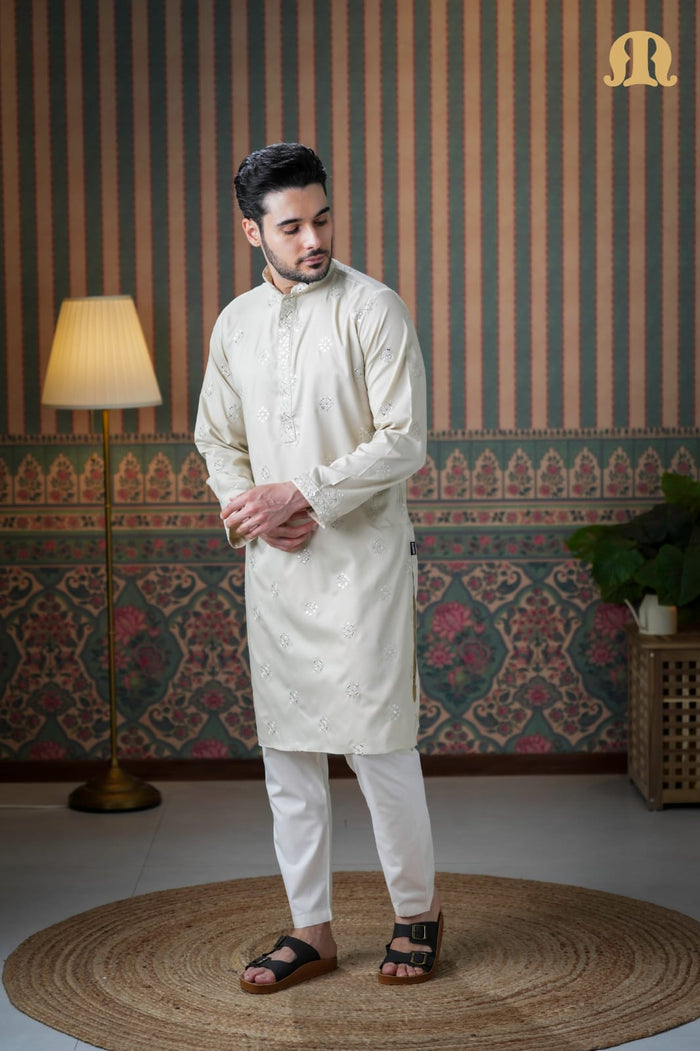 Eski Cotton Kurta Cream for Men