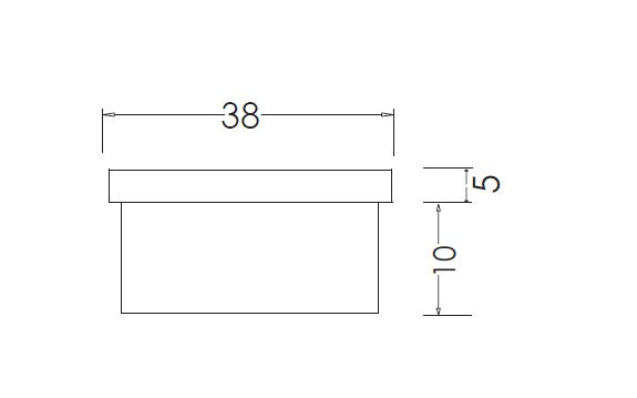 EURO 38mm DIA OFFSET FLAT END CAP - Image 2