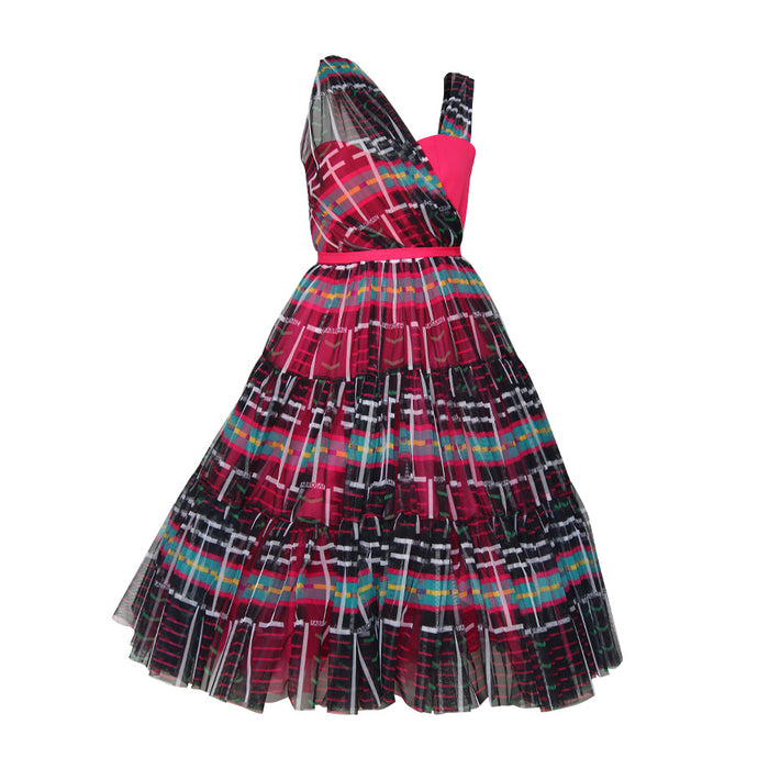 Fabrosanz: Venda Print Tulle Dress (Pre -Order)