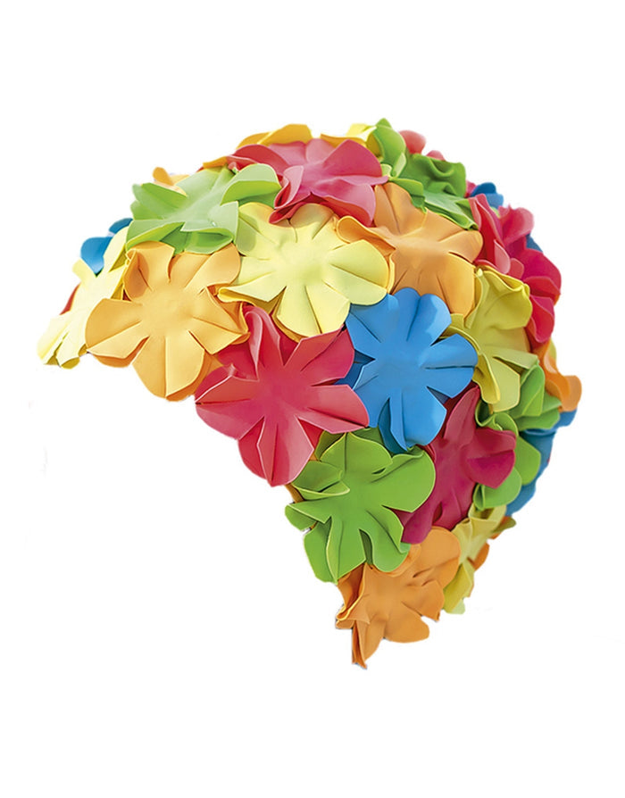 Colorful paper flower bouquet on Fashy flower rubber swim cap