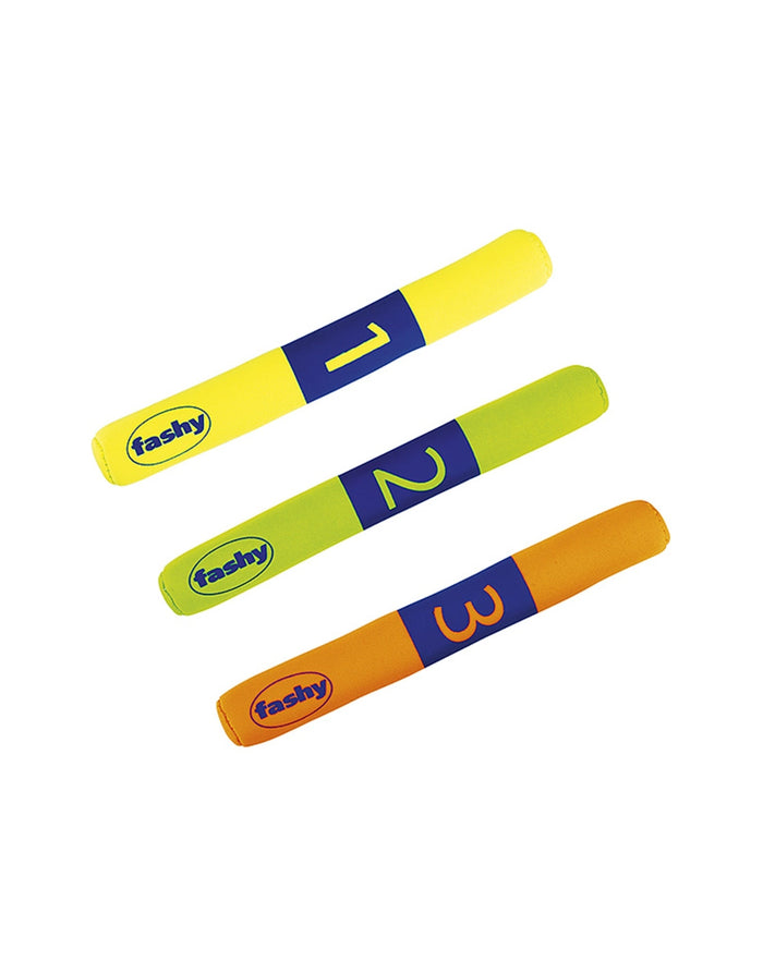 Pack of 3 Fashy neoprene diving sticks with neon foam bracelets