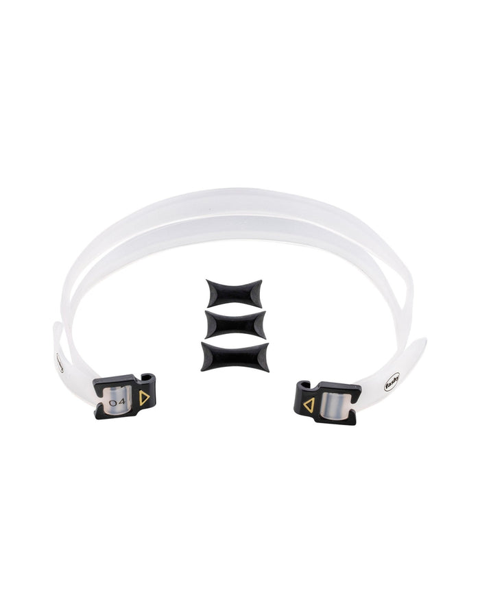 Fashy single optical goggle kit with white silicone wristband and gold accents