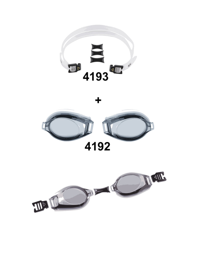 Fashy single optical goggle kit with black silver 4193 lenses