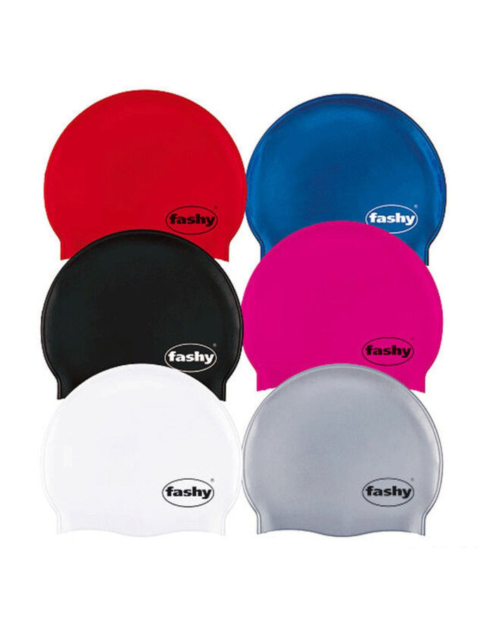 Fashy silicone adult swim cap in various colors to reduce water resistance
