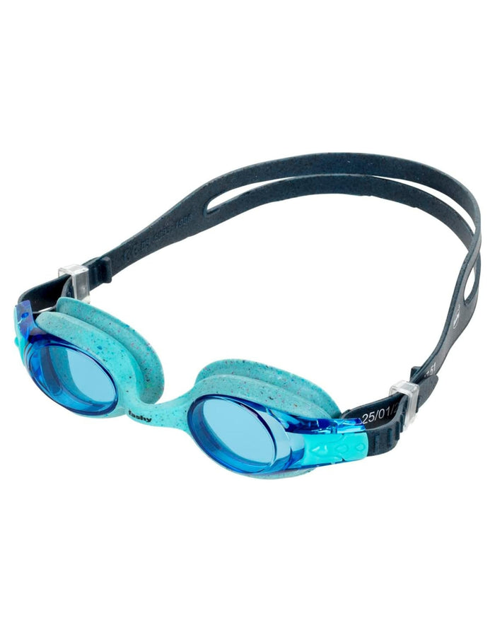 Fashy Spark I junior swim goggles in blue teal with adjustable silicone head strap