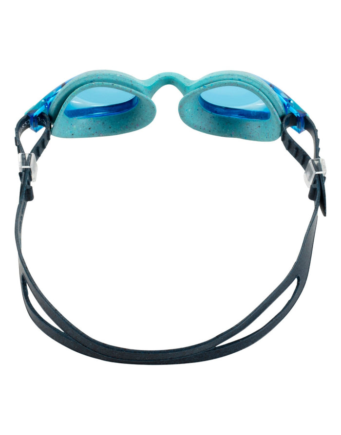 Fashy Spark I junior swim goggles with blue black frame, clear lenses, adjustable head strap