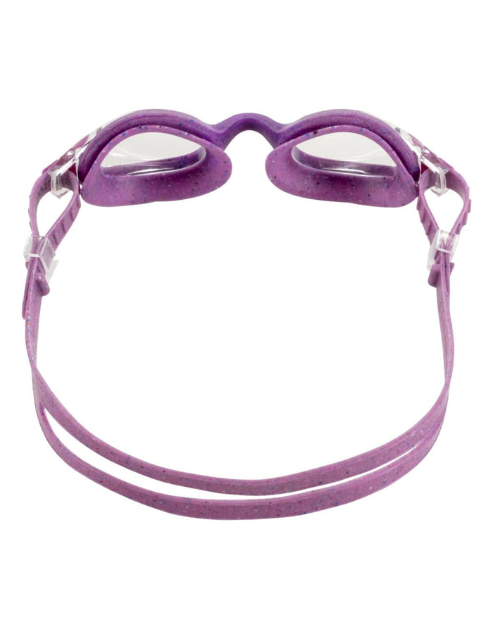 Purple Fashy Spark I junior swim goggles with clear lenses and adjustable head strap