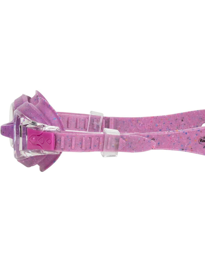 Pink and purple Fashy Spark I junior swim goggles with speckled watch face