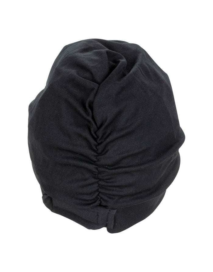 Fashy Turban Fabric Swim Cap with black textured bean bag cushion
