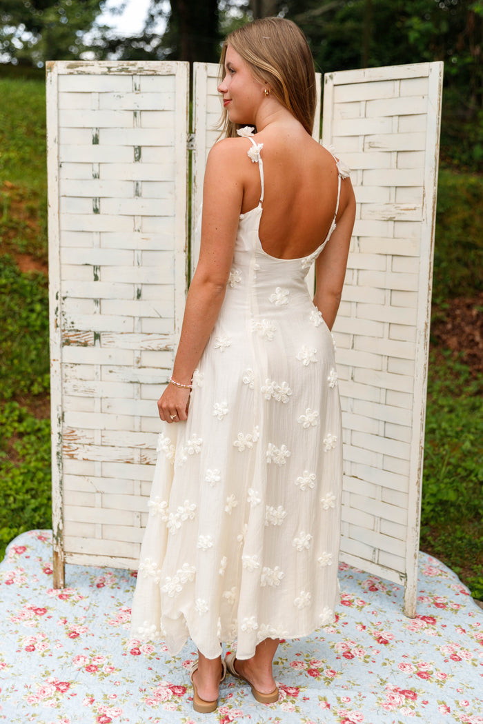 Ivory Floral Appliqué Maxi Dress- Women's Bridal Dresses- Mable Maxi Dress