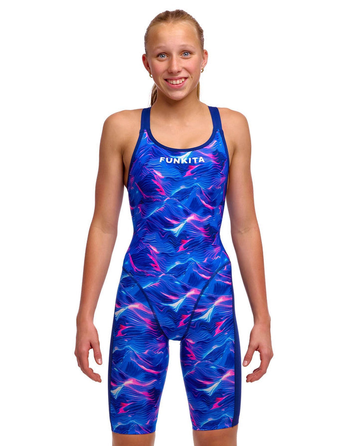 Funkita Girls Rising Tide Fast Legs One Piece - Blue