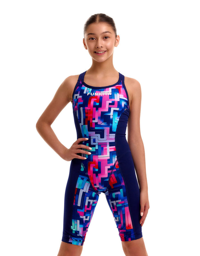Funkita Girls You Tobey Fast Training One Piece Legsuit - Multi/Navy