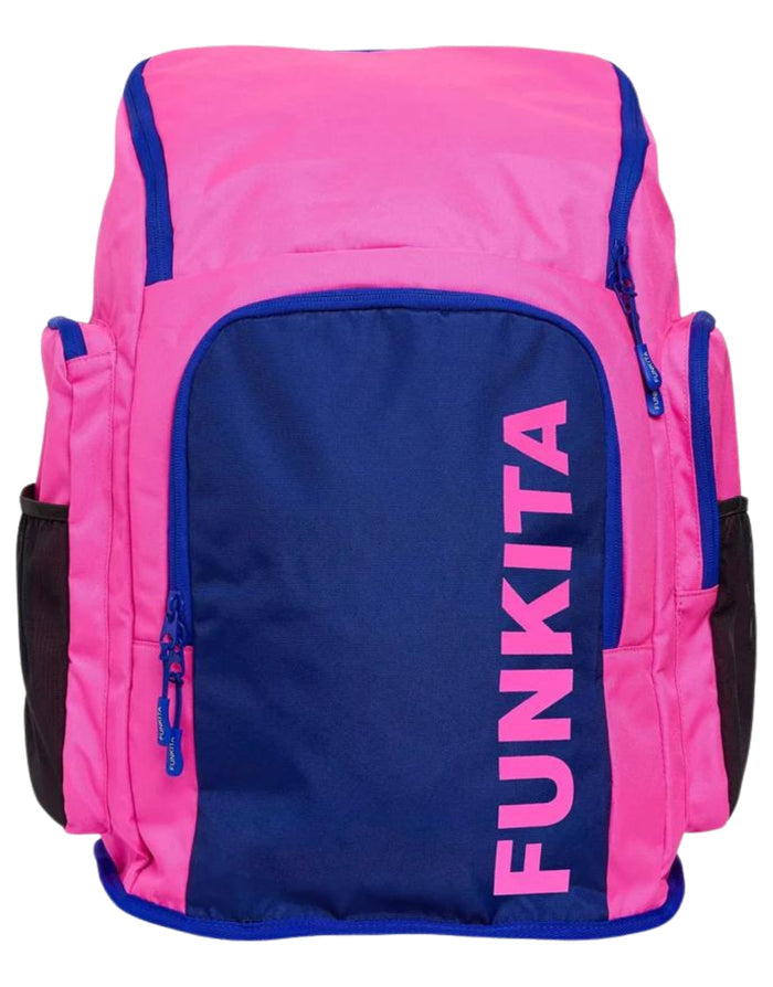 Funkita Tidal Blast Space Case backpack in pink and navy