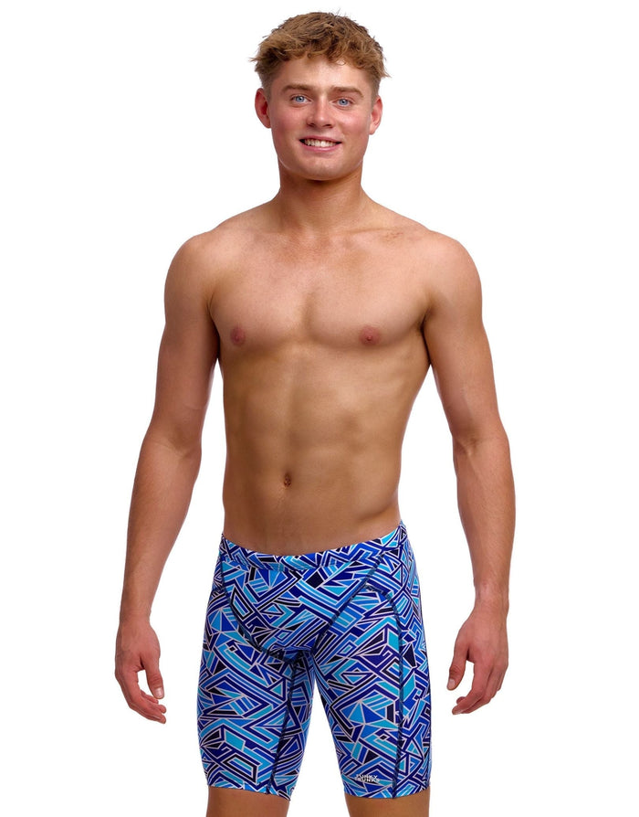 Funky Trunks Boys Blue Bits Swim Training Jammer - Blue - Boys Swimwear