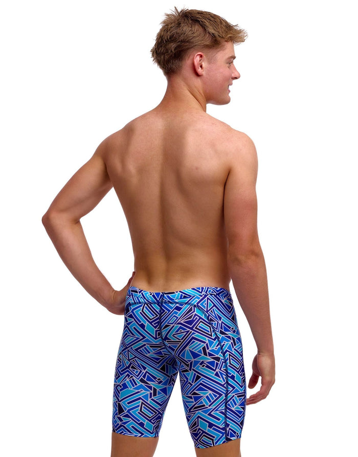 Funky Trunks Boys Blue Bits Swim Training Jammer - Blue - Boys Swimwear