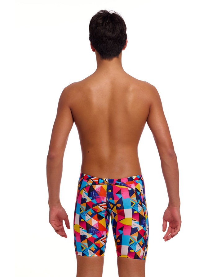 Funky Trunks Boys Broken Blox Swim Training Jammers - Multi