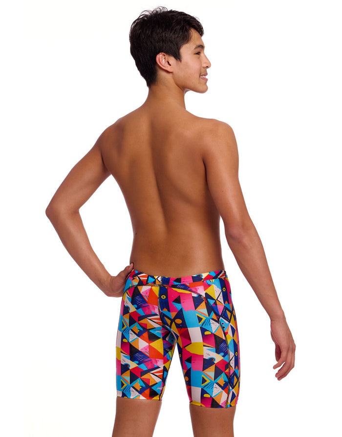 Funky Trunks Boys Broken Blox Swim Training Jammers - Multi