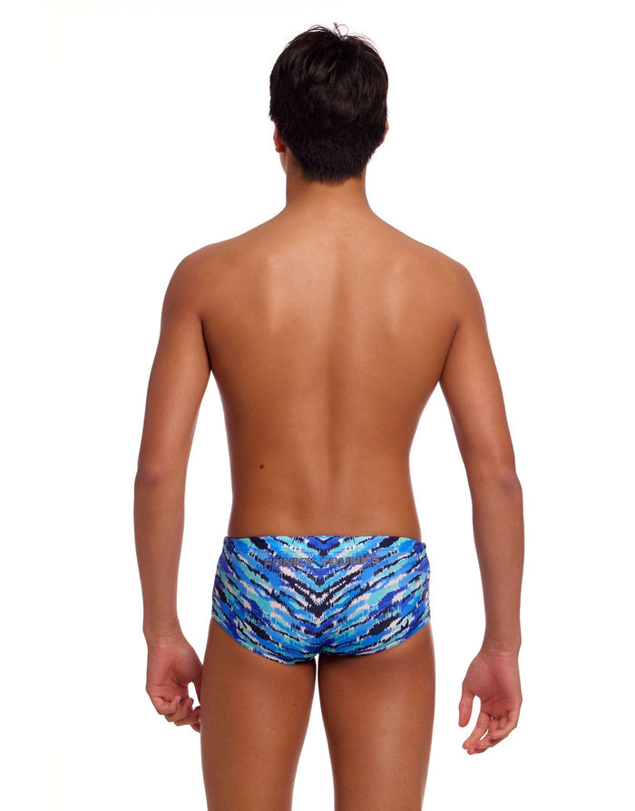 Funky Trunks Boys Fur Seal Sidewinder Swim Trunks - Blue