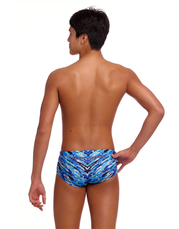 Funky Trunks Boys Fur Seal Sidewinder Swim Trunks - Blue