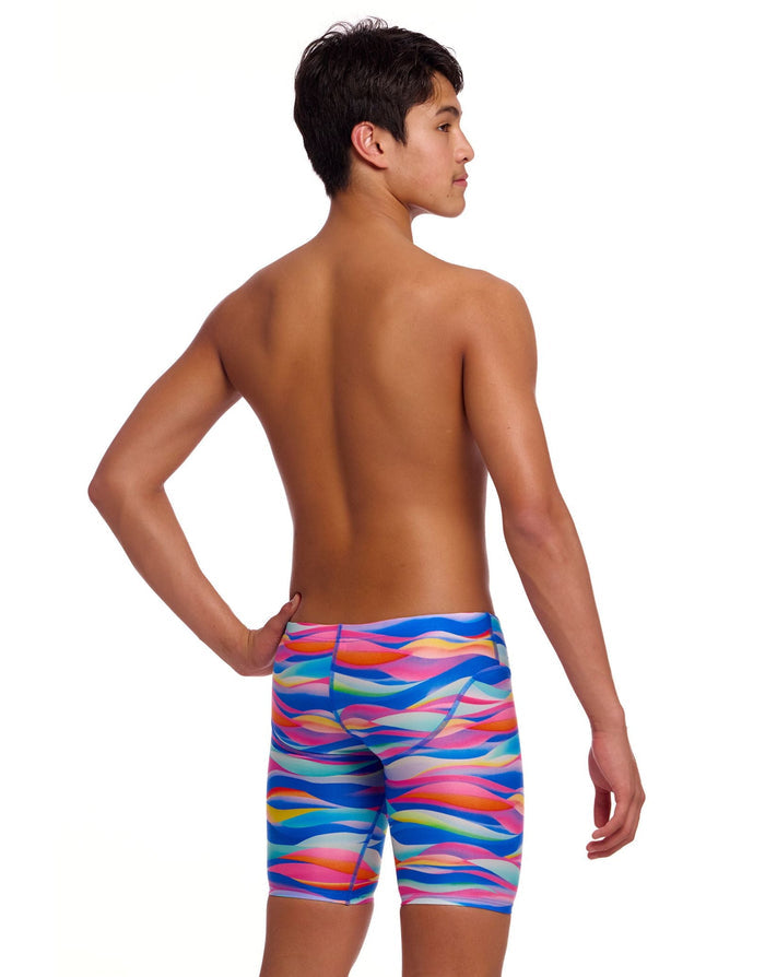 Funky Trunks Boys Royal Wave Swim Fast Training Jammers - Multi