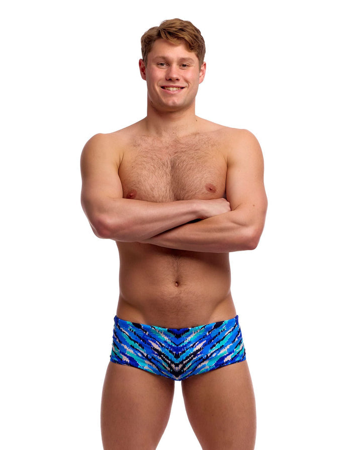 Funky Trunks Fur Seal Sidewinder Swim Trunks - Blue