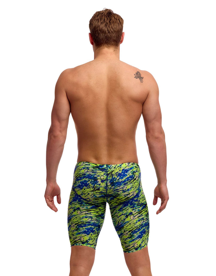 Funky Trunks Scaled Back Swim Fast Training Jammers - Green/Blue
