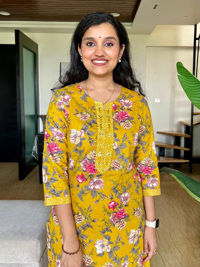 Geet budget cotton suits - Yellow