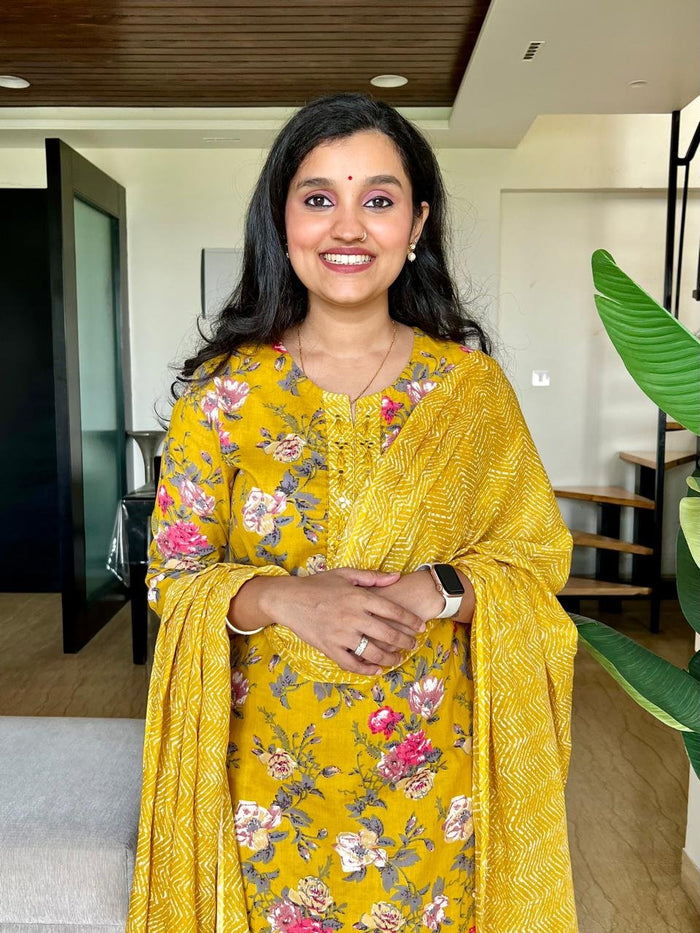 Geet budget cotton suits - Yellow