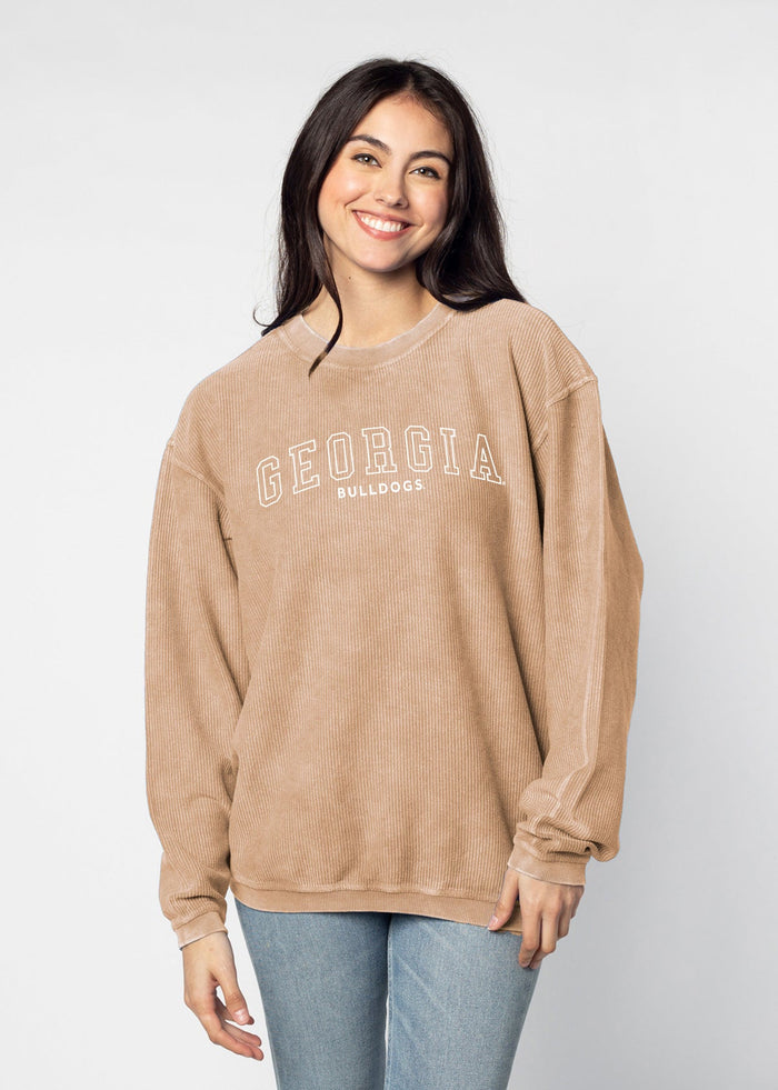 Georgia Bulldogs Women's Latte Corded Sweatshirt