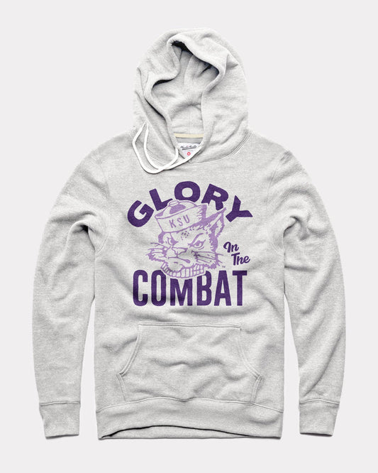 Ash Grey Glory in the Combat K-State Wildcats Vintage Hoodie